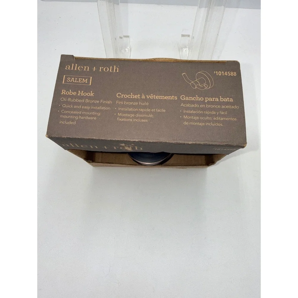 Allen + Roth Robe Hook Salem Bronze NEW Oil-Rubbed Finish Wall Mount 1014588